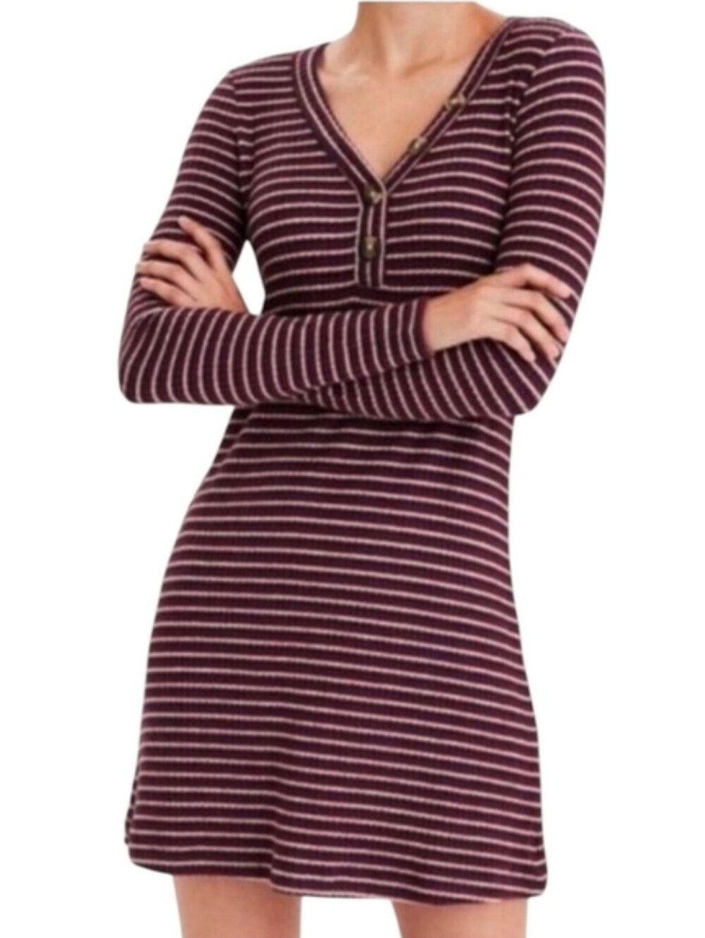 American Eagle Striped Henley Sweater Dress, Perfect For Fall!